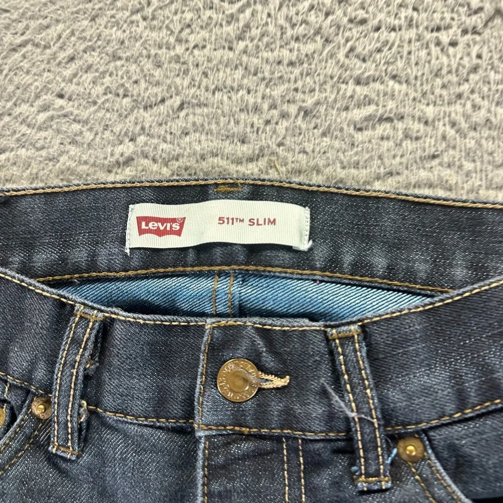 Levi's 511 Jeans Boys 16 Blue Cotton Denim Straight Dark Wash Slim Fit Workwear